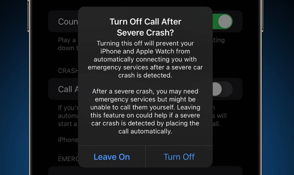 南岸苹果14维修分享 iPhone 14 和 Apple Watch 上关闭崩溃检测 